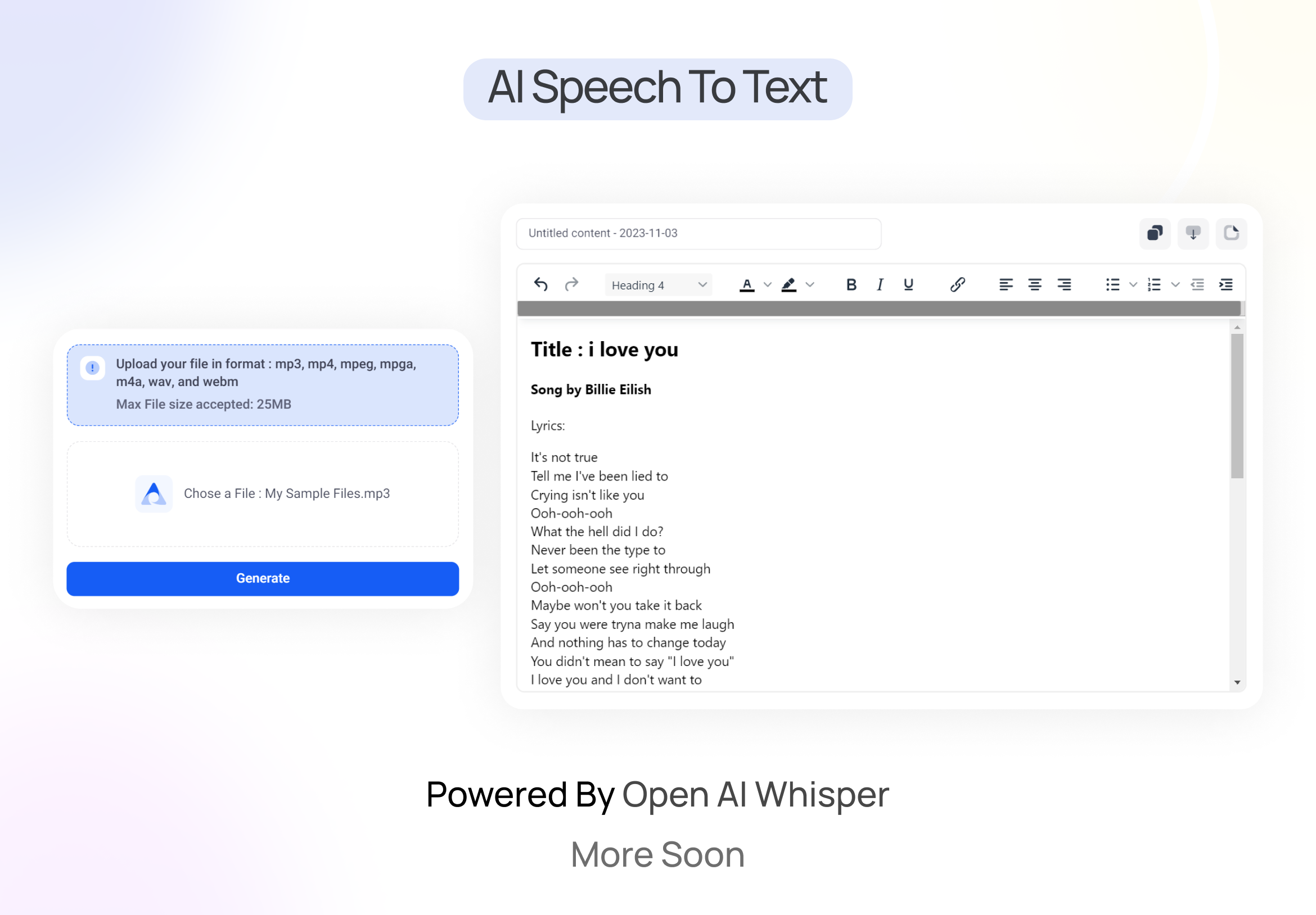 AI Speech To Text